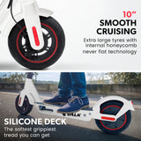 VALK Synergy 7 Electric Scooter, 500W 15Ah, AU Compliant, Motorised eScooter for Adults, White - Low Angle