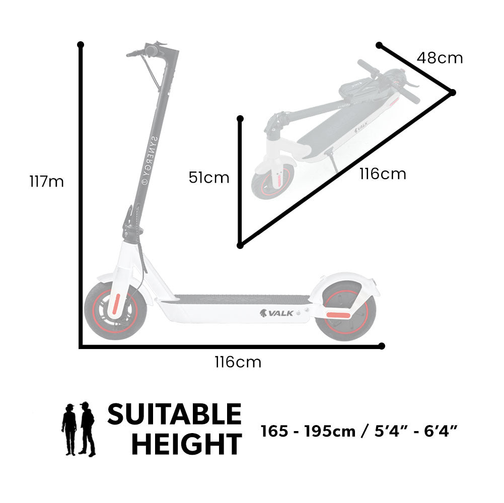 VALK Synergy 7 Electric Scooter, 500W 15Ah, AU Compliant, Motorised eScooter for Adults, White