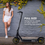 VALK Synergy 7 Electric Scooter, 500W 15Ah, AU Compliant, Motorised eScooter for Adults, Black/Yellow - 45-Degree Angle