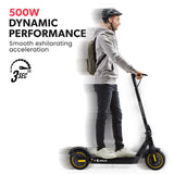 VALK Synergy 7 Electric Scooter, 500W 15Ah, AU Compliant, Motorised eScooter for Adults, Black/Yellow