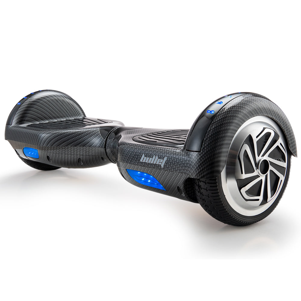 BULLET Gen III Hoverboard Scooter, Dual Copper Motors, UL Certified, AU Compliant, 6.5' Wheels, Superior Self Balancing System, LED Lights, Carbon