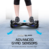 BULLET Gen III Hoverboard Scooter, Dual Copper Motors, UL Certified, AU Compliant, 6.5' Wheels, Superior Self Balancing System, LED Lights, Carbon