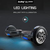 BULLET Gen III Hoverboard Scooter, Dual Copper Motors, UL Certified, AU Compliant, 6.5' Wheels, Superior Self Balancing System, LED Lights, Carbon - Top-Down View