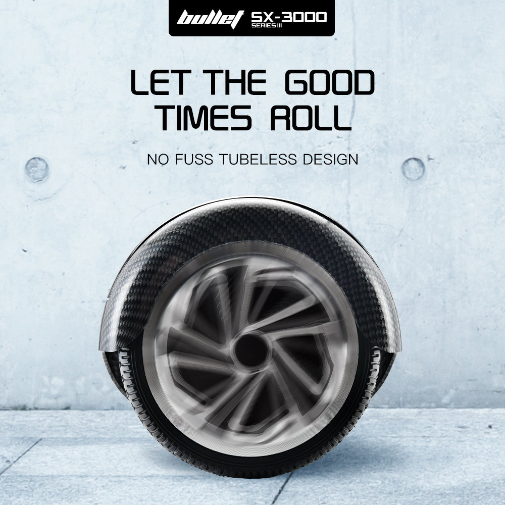 BULLET Gen III Hoverboard Scooter, Dual Copper Motors, UL Certified, AU Compliant, 6.5' Wheels, Superior Self Balancing System, LED Lights, Carbon