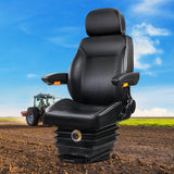 Giantz Tractor Seat Forklift Excavator Truck Universal Backrest Chair PU Leather - Low Angle
