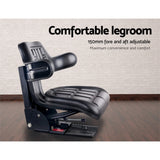 Giantz Tractor Seat Forklift Excavator Truck Universal Digger Chair PU Leather - 45-Degree Angle