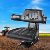 Giantz Tractor Seat Forklift Excavator Truck Universal Digger Chair PU Leather - Close-Up Angle