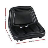 Giantz Tractor Seat Forklift Excavator Universal Backrest Truck Chair PU Leather - Front View