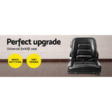 Giantz Tractor Seat Forklift Excavator Universal Backrest Truck PU Chair - Side View