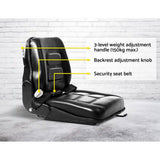 Giantz Tractor Seat Forklift Excavator Universal Backrest Truck PU Chair - Close-Up Angle