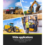 Giantz Tractor Seat Forklift Excavator Universal Suspension Armrest Truck Chair - Rear View