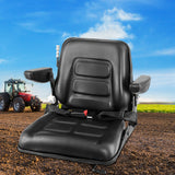 Giantz Tractor Seat Forklift Excavator Universal Suspension Armrest Truck Chair - Close-Up Angle