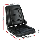 Universal Adjustable Heavy-Duty Seat for Tractors, Forklifts, and Excavators - Front View