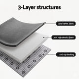 Artiss Tatami Mat Floor Mattress 3cm Thick Futon Mattresses Mellow Mat Rugs Living Room Grey - Rear View