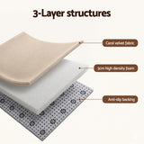 Artiss Tatami Mat Floor Mattress 3cm Thick Futon Mattresses Mellow Mat Rugs Living Room Beige - Rear View