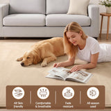 Artiss Tatami Mat Floor Mattress 3cm Thick Futon Mattresses Mellow Mat Rugs Living Room Beige - Low Angle