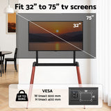 Artiss TV Stand 32-75 inch LED LCD Screen Wooden Floor Easel Height Adjustable - Rear View