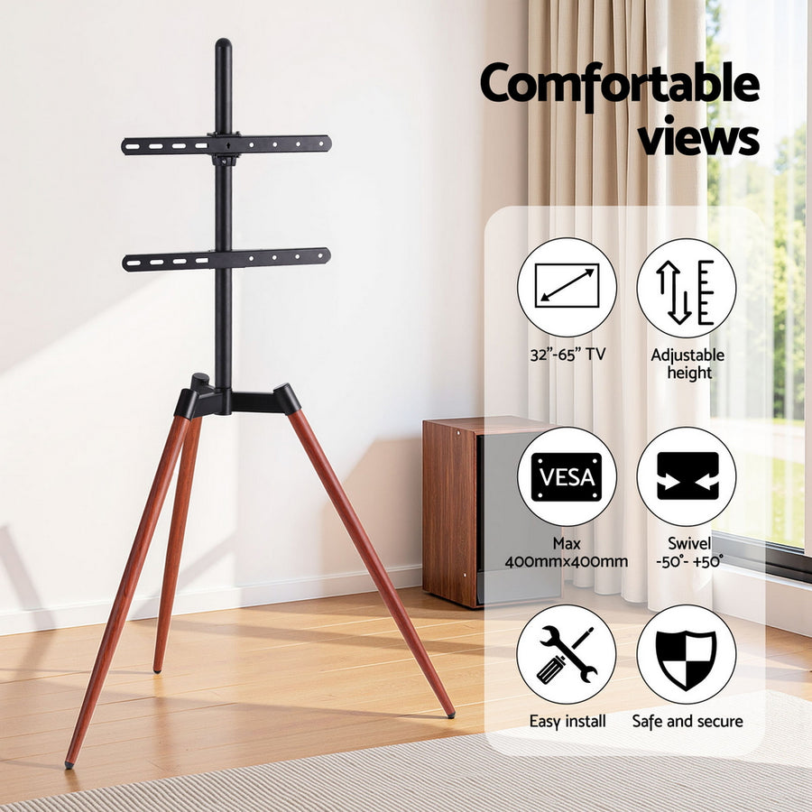 Artiss TV Stand 32-65 inch LED LCD Screen Wooden Tripod Easel Height Adjustable