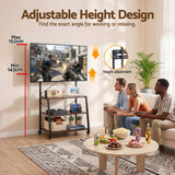 Artiss Mobile TV Stand 32-65 Inch TVs Mount 50kg with 3 MDF Shelves Lockable Wheels Adjustable Feet - Rear View