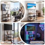 Artiss Mobile TV Stand 32-65 Inch TVs Mount 50kg with 3 MDF Shelves Lockable Wheels Adjustable Feet - Low Angle