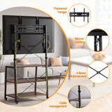Artiss Mobile TV Stand 32-65 Inch TVs Mount 50kg with 3 MDF Shelves Lockable Wheels Adjustable Feet - Extra Image