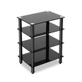 Artiss TV Stand 4 Tiers Storage Shelf Rack Tempered Glass Entertainment Unit - Side View