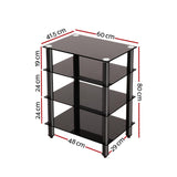 Artiss TV Stand 4 Tiers Storage Shelf Rack Tempered Glass Entertainment Unit - Top-Down View