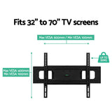 Artiss Full Motion TV Wall Mount Bracket for 32 to 70 LED LCD Screens with Strong Triple Arms - 45-Degree Angle