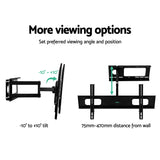 Artiss Full Motion TV Wall Mount Bracket for 32 to 70 LED LCD Screens with Strong Triple Arms - Close-Up Angle