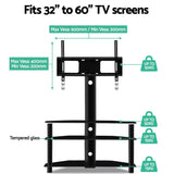 Artiss TV Stand Mount Bracket for 32-60 LED LCD 3 Tiers Storage Floor Shelf - 45-Degree Angle