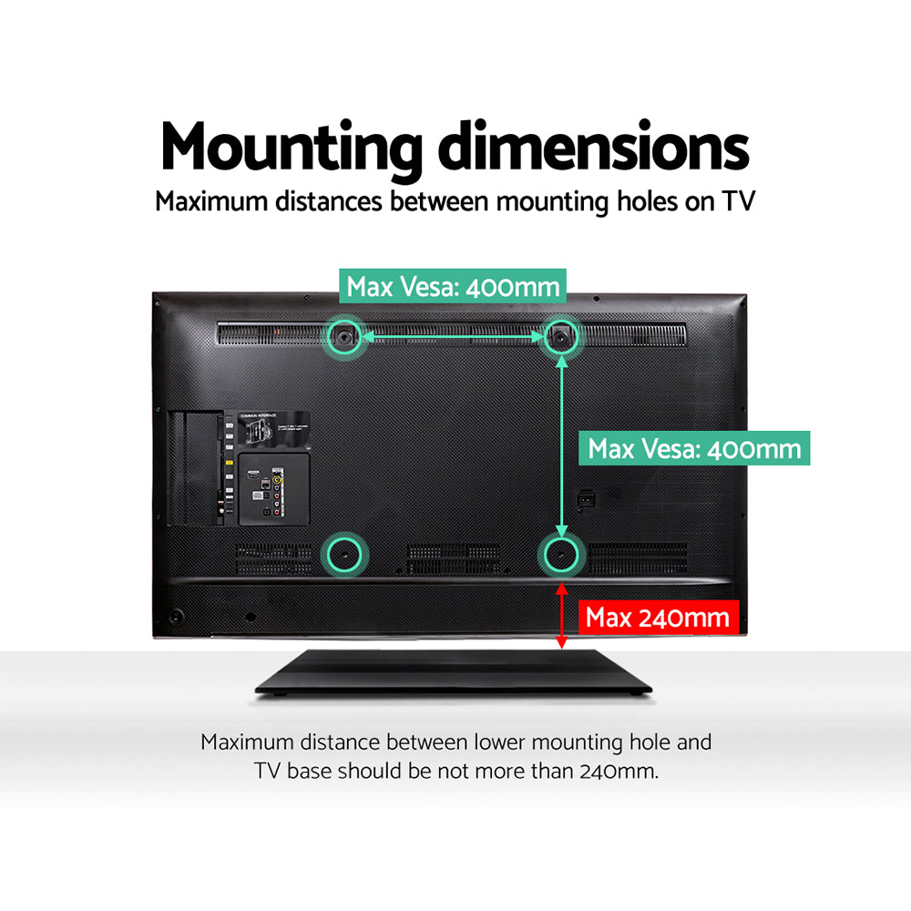 Sleek Swivel TV Stand Mount for 32-55 LED LCD - Tempered Glass & Metal Design