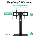 Artiss TV Stand Mount Bracket for 32-70 LED LCD Glass Storage Floor Shelf - 45-Degree Angle