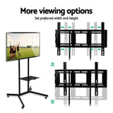 Artiss Mobile TV Stand for 32-65 TVs Mount Bracket Portable Shelf Trolley Cart - Close-Up Angle