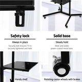 Artiss Mobile TV Stand for 32-65 TVs Mount Bracket Portable Shelf Trolley Cart - Low Angle