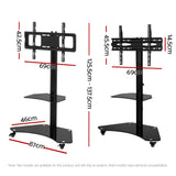 Artiss Mobile TV Stand for 32-70 TVs Mount Bracket Portable Solid Trolley Cart