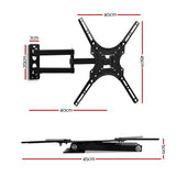 Artiss Full Motion TV Wall Mount for 24-50 LED LCD Screens with Strong Three-Arm Support
