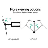 Artiss Full Motion TV Wall Mount for 24-50 LED LCD Screens with Strong Three-Arm Support - Top-Down View
