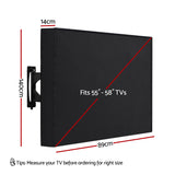 Artiss 55-58 Inch TV Cover Waterproof Outdoor Patio Flat Television Protector - Side View