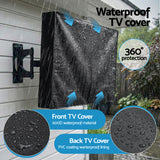 Artiss 55-58 Inch TV Cover Waterproof Outdoor Patio Flat Television Protector - Close-Up Angle
