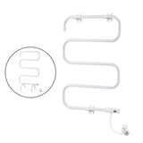 Devanti Heated Towel Rail Freestanding Wall Mounted S-Shape Electric Warmer Rack - Front View