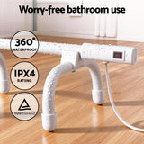 Devanti Heated Towel Rail Freestanding Wall Mounted S-Shape Electric Warmer Rack - Low Angle