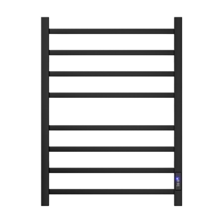 Devanti Heated Towel Rail 8 Square Bars with Timer Electric Heater Warmer Rack