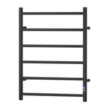 Devanti Heated Towel Rail 6 Round Bars with Timer Electric Heater Warmer Rack