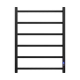 Devanti Heated Towel Rail 6 Round Bars  with Timer Electric Heater Warmer Rack - Side View