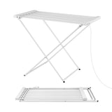 Devanti Heated Towel Rail Electric Clothes Airer Foldable Drying Rack 8 Bars - Front View