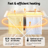 Devanti Heated Towel Rail Electric Clothes Airer Foldable Drying Rack 8 Bars - Rear View