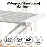 Devanti Heated Towel Rail Electric Clothes Airer Foldable Drying Rack 8 Bars - Close-Up Angle