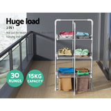 Devanti Electric Heated Towel Rail Rack 30 Bars Foldable Clothes Dry Warmer - 45-Degree Angle