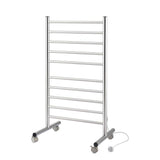Devanti 10-Bar Freestanding Heated Towel Rail 3-5 Mins Fast Heating Electric Towel Warmer for Bathroom Winter Drying Stainless Steel Plug In 100W - Front View