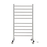 Devanti 10-Bar Freestanding Heated Towel Rail 3-5 Mins Fast Heating Electric Towel Warmer for Bathroom Winter Drying Stainless Steel Plug In 100W - Side View